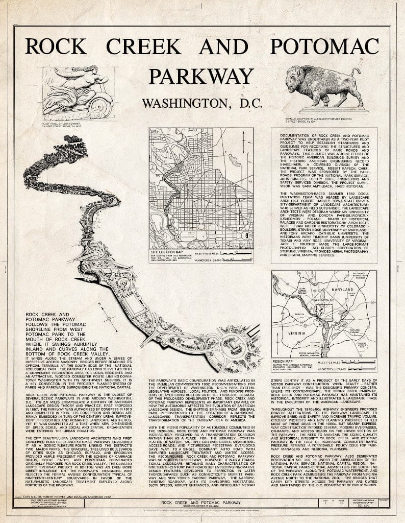 Blueprint 1. Title Sheet - Rock Creek & Potomac Parkway, Washington, District of Columbia, DC