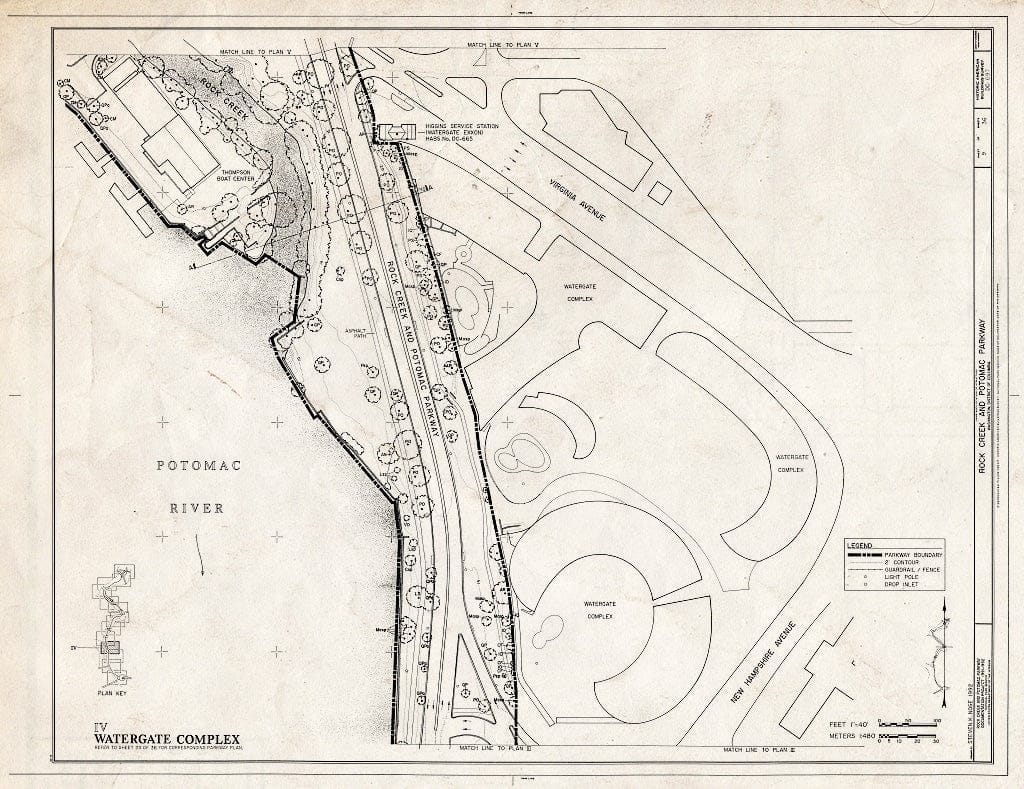 Blueprint 9. Plan IV: Watergate Complex - Rock Creek & Potomac Parkway, Washington, District of Columbia, DC