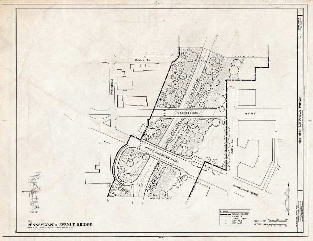 Blueprint 11. Plan VI: Pennsylvania Avenue Bridge - Rock Creek & Potomac Parkway, Washington, District of Columbia, DC