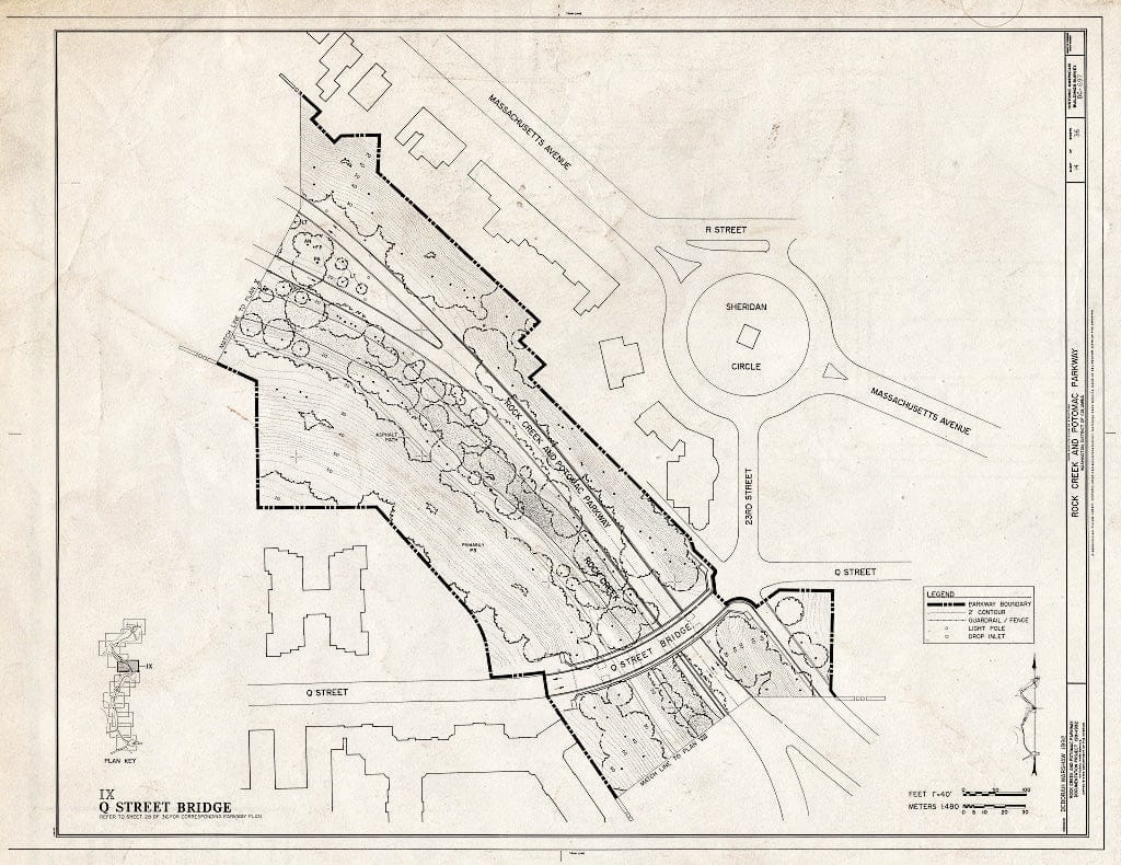 Blueprint 14. Plan IX: Q Street Bridge - Rock Creek & Potomac Parkway, Washington, District of Columbia, DC