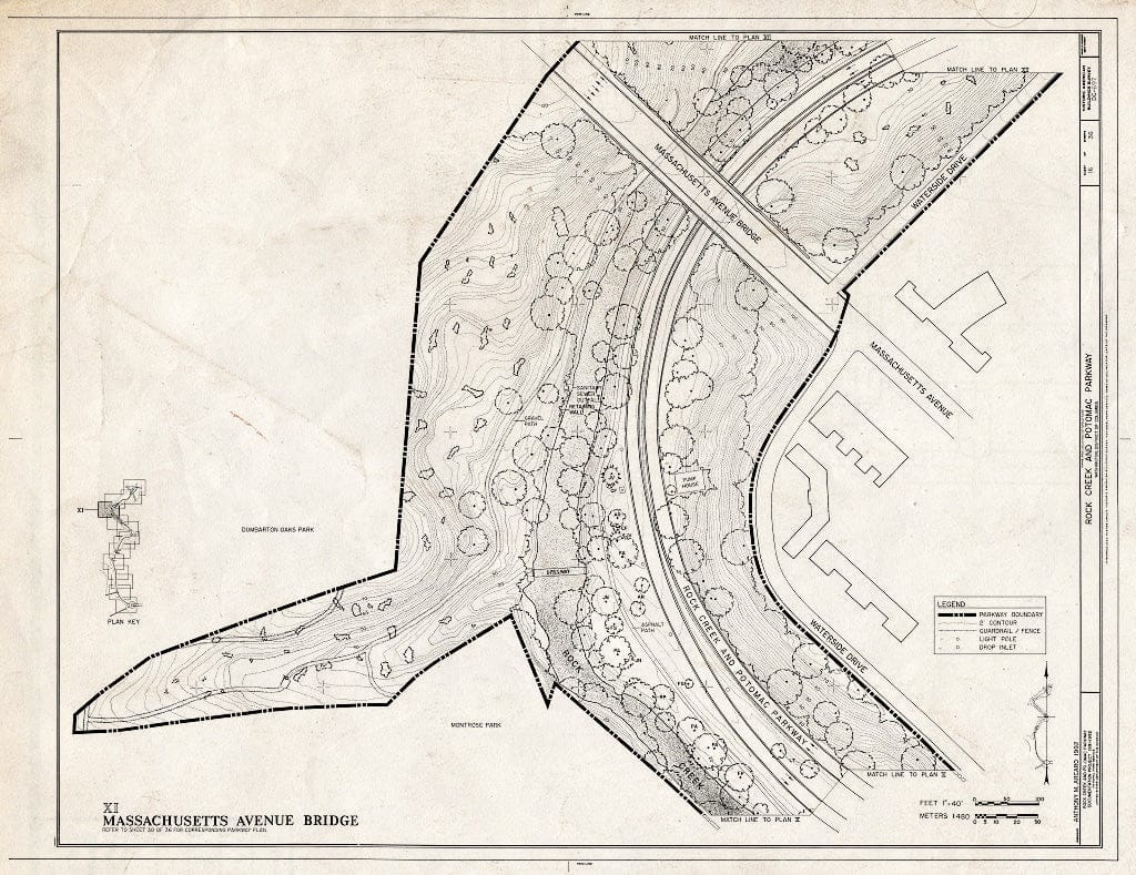 Blueprint 16. Plan XI: Massachusetts Avenue Bridge - Rock Creek & Potomac Parkway, Washington, District of Columbia, DC