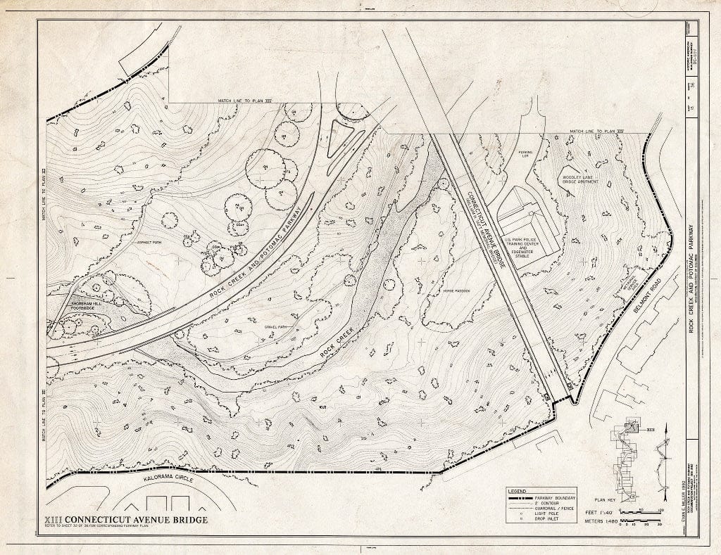 Blueprint 18. Plan XIII: Connecticut Avenue Bridge - Rock Creek & Potomac Parkway, Washington, District of Columbia, DC