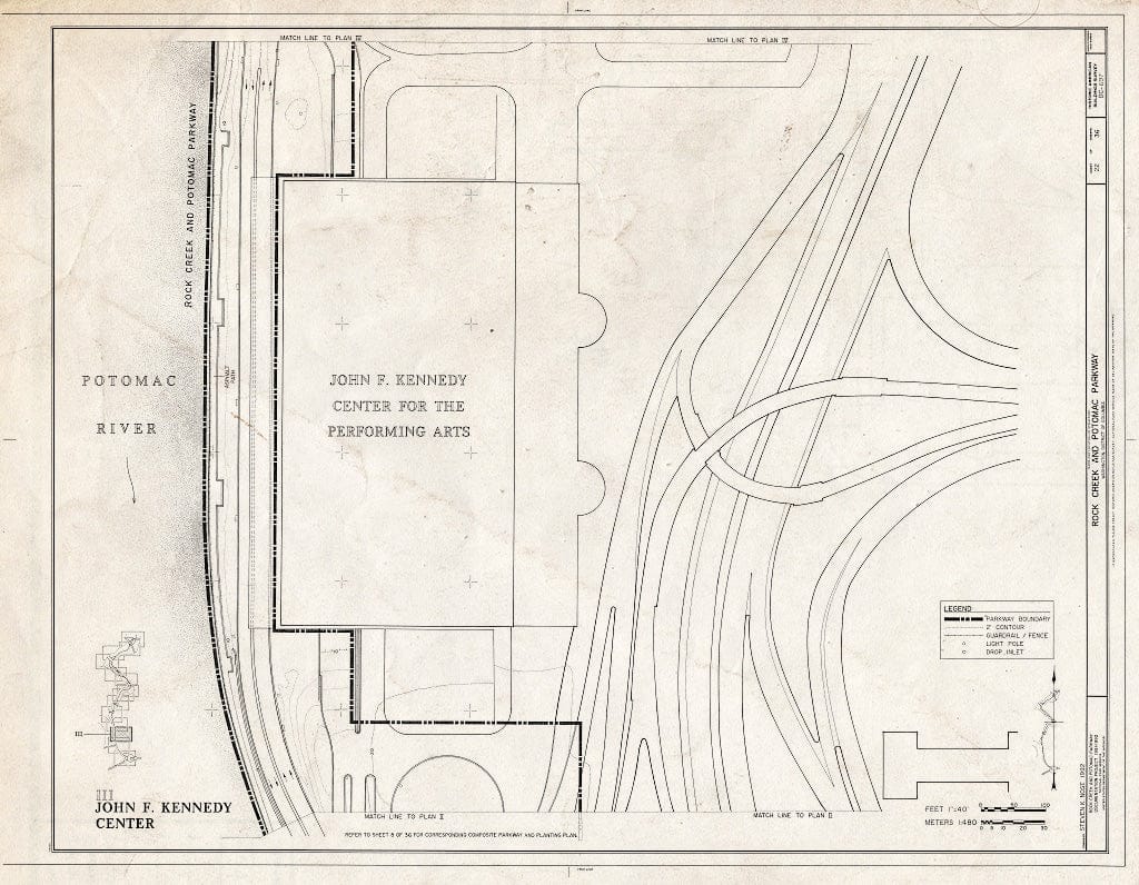 Blueprint 22. Plan III: John F. Kennedy Center - Rock Creek & Potomac Parkway, Washington, District of Columbia, DC