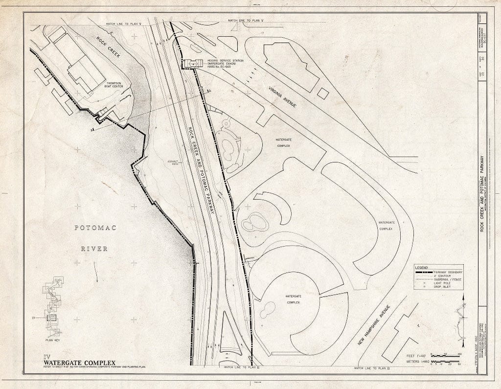 Blueprint 23. Plan IV: Watergate Complex - Rock Creek & Potomac Parkway, Washington, District of Columbia, DC