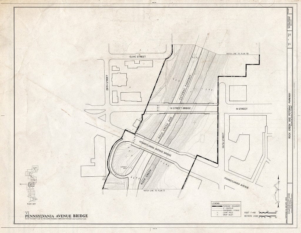 Blueprint 25. Plan VI: Pennsylvania Avenue Bridge - Rock Creek & Potomac Parkway, Washington, District of Columbia, DC