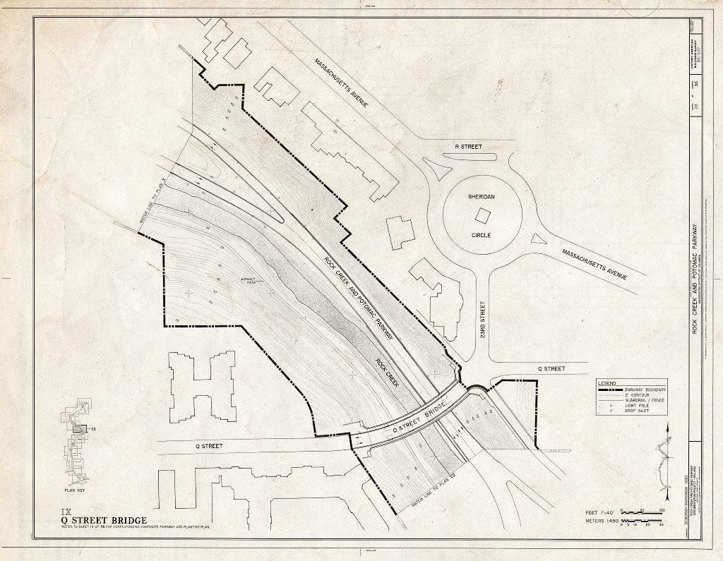 Blueprint 28. Plan IX: Q Street Bridge - Rock Creek & Potomac Parkway, Washington, District of Columbia, DC