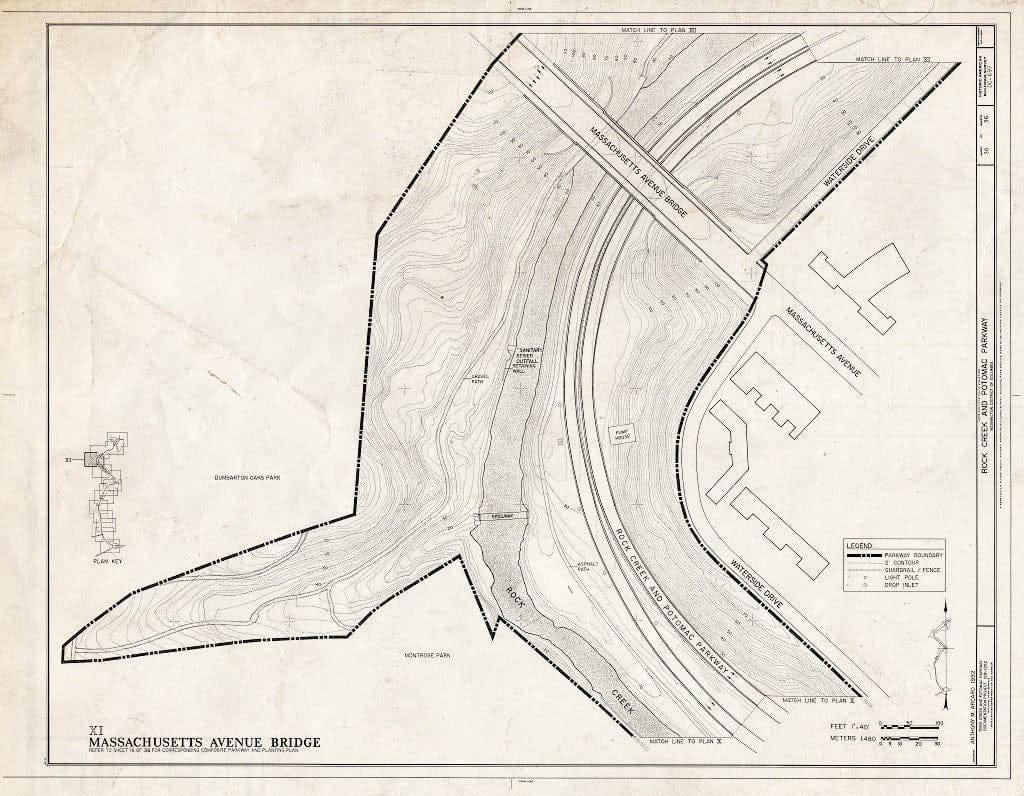 Blueprint 30. Plan XI: Massachusetts Avenue Bridge - Rock Creek & Potomac Parkway, Washington, District of Columbia, DC