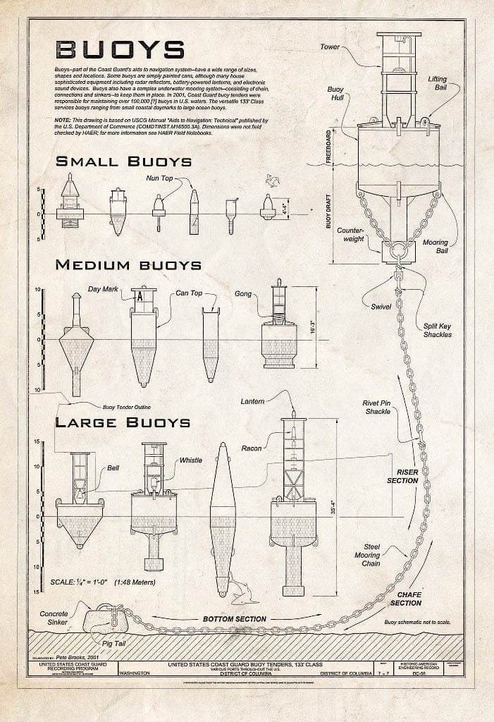 Blueprint Buoys - U.S. Coast Guard Buoy Tenders, 133' Class, U.S. Coast Guard Headquarters, 2100 Second Street Southwest, Washington, District of Columbia, DC