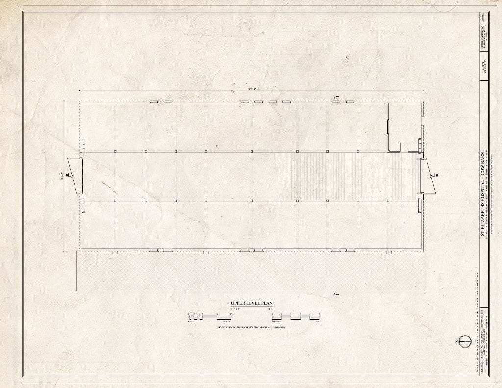 Blueprint 2. Upper Level Plan - St. Elizabeths Hospital, Cow Barn, 2700 Martin Luther King Jr Avenue SE, Washington, District of Columbia, DC