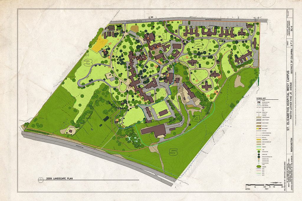 Blueprint 2009 Landscape Plan - St. Elizabeths Hospital West Campus, 2700 Martin Luther King Jr. Avenue, Southeast, Washington, District of Columbia, DC