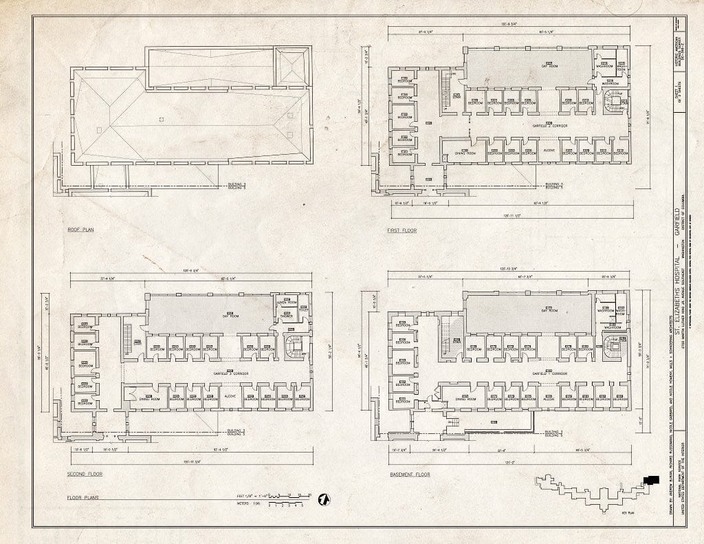 Blueprint Floor Plans - St. Elizabeths Hospital, Garfield, 539-559 Cedar Drive, Southeast, Washington, District of Columbia, DC