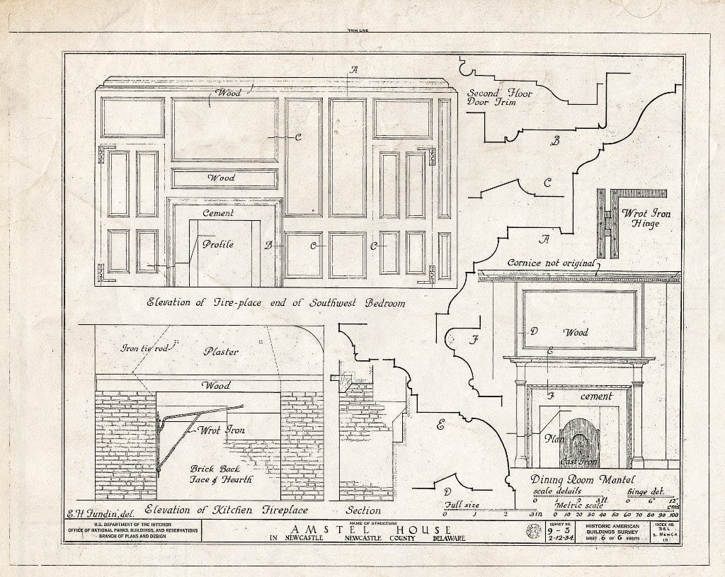 Blueprint Details - Amstel House, 2 East Fourth Street, New Castle, New Castle County, DE