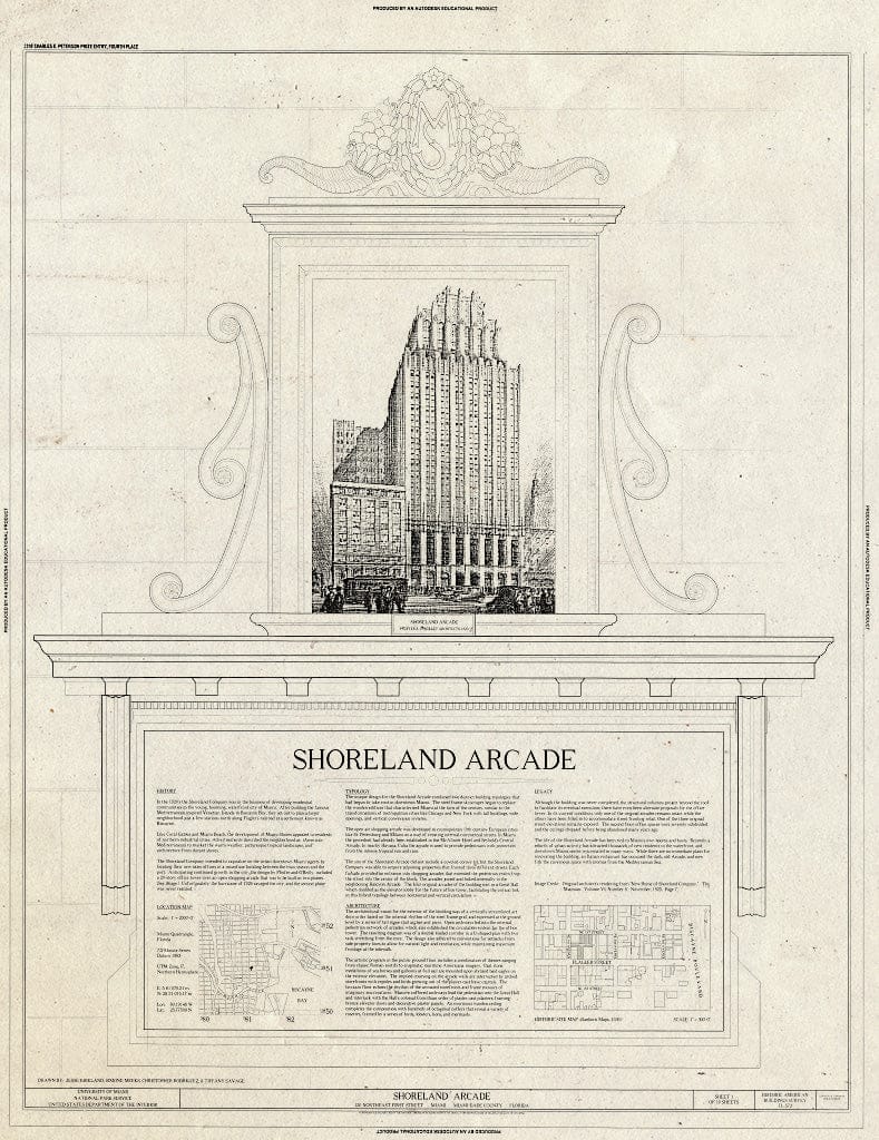 Blueprint Cover Sheet - Shoreland Arcade, 120 Northeast First Street, Miami, Miami-Dade County, FL