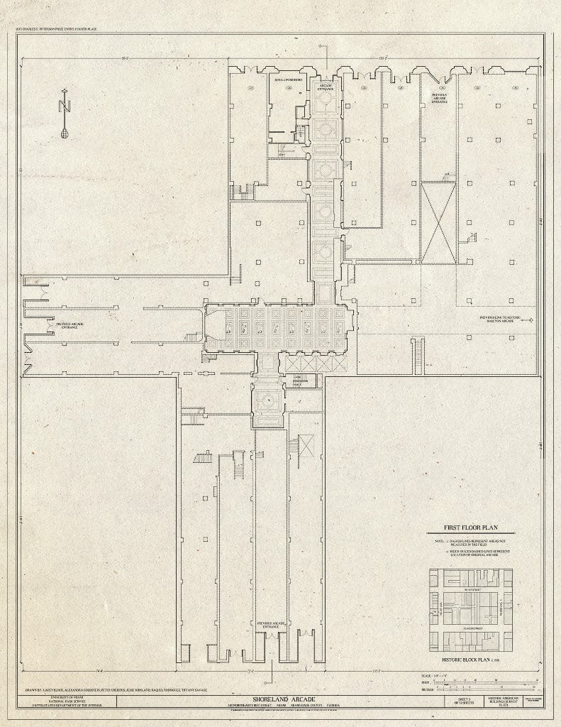 Blueprint First Floor Plan - Shoreland Arcade, 120 Northeast First Street, Miami, Miami-Dade County, FL