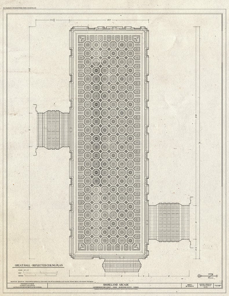 Blueprint Great Hall - Reflected Ceiling Plan - Shoreland Arcade, 120 Northeast First Street, Miami, Miami-Dade County, FL