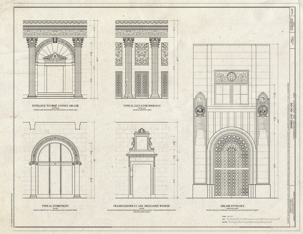 Blueprint Door Details - Shoreland Arcade, 120 Northeast First Street, Miami, Miami-Dade County, FL