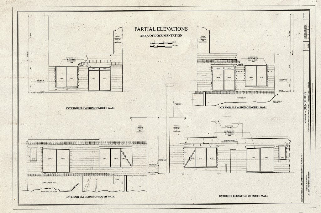 Blueprint Elevations - Dungeness, Cumberland Island, Saint Marys, Camden County, GA