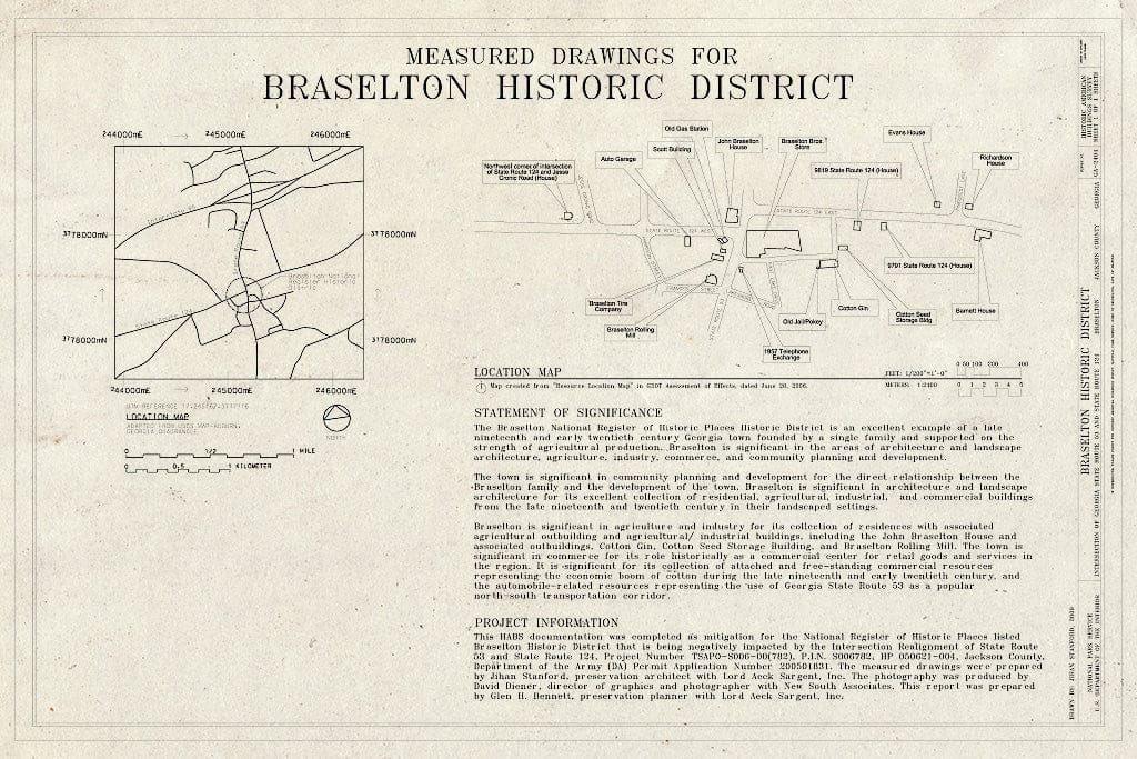 Blueprint Cover Sheet & Site Map - Braselton, Main Intersection of State Route 124 & State Route 53, Braselton, Jackson County, GA