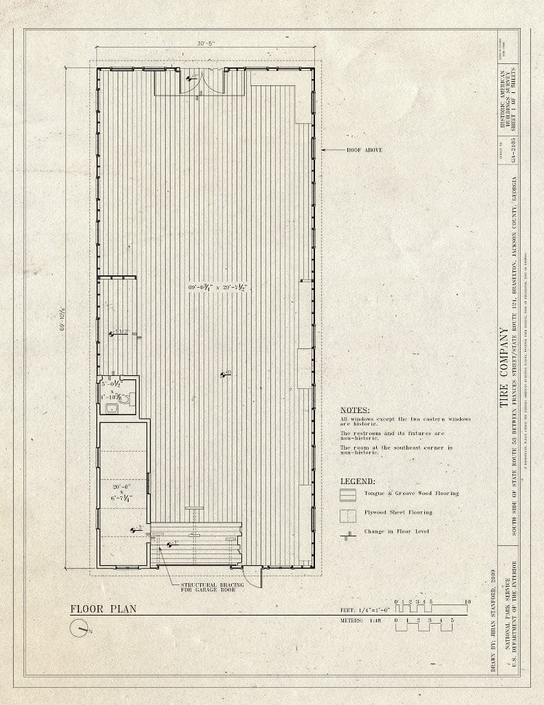 Blueprint 1. Floor Plan - Tire Company, South Side of State Route 53 Between Frances Street/State Route 124, Braselton, Jackson County, GA