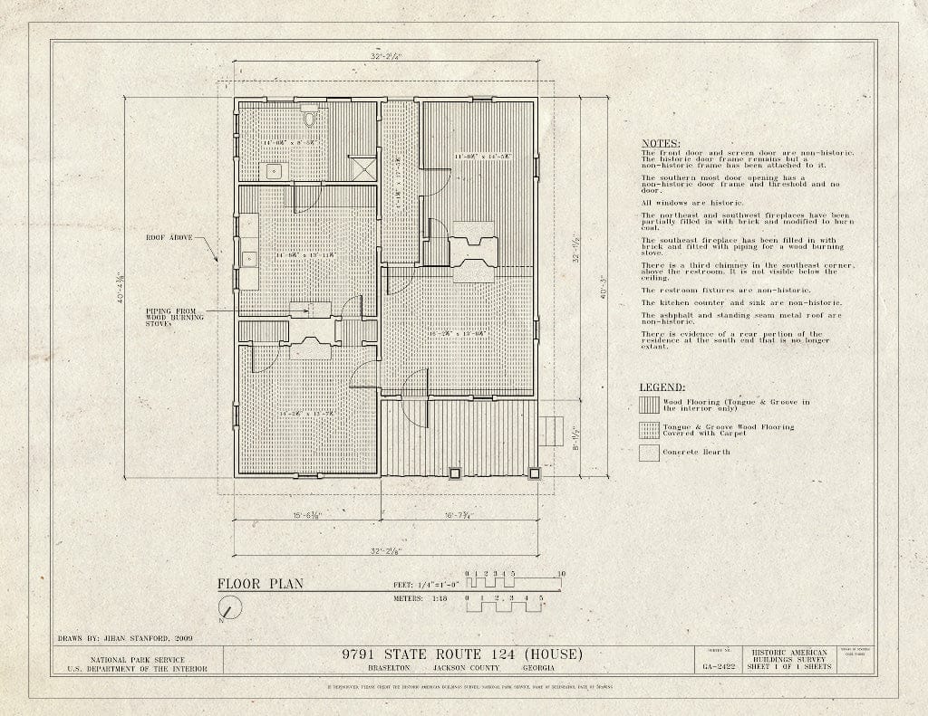 Blueprint Floor Plan - 9791 State Route 124 (House), 9791 State Route 124, Braselton, Jackson County, GA