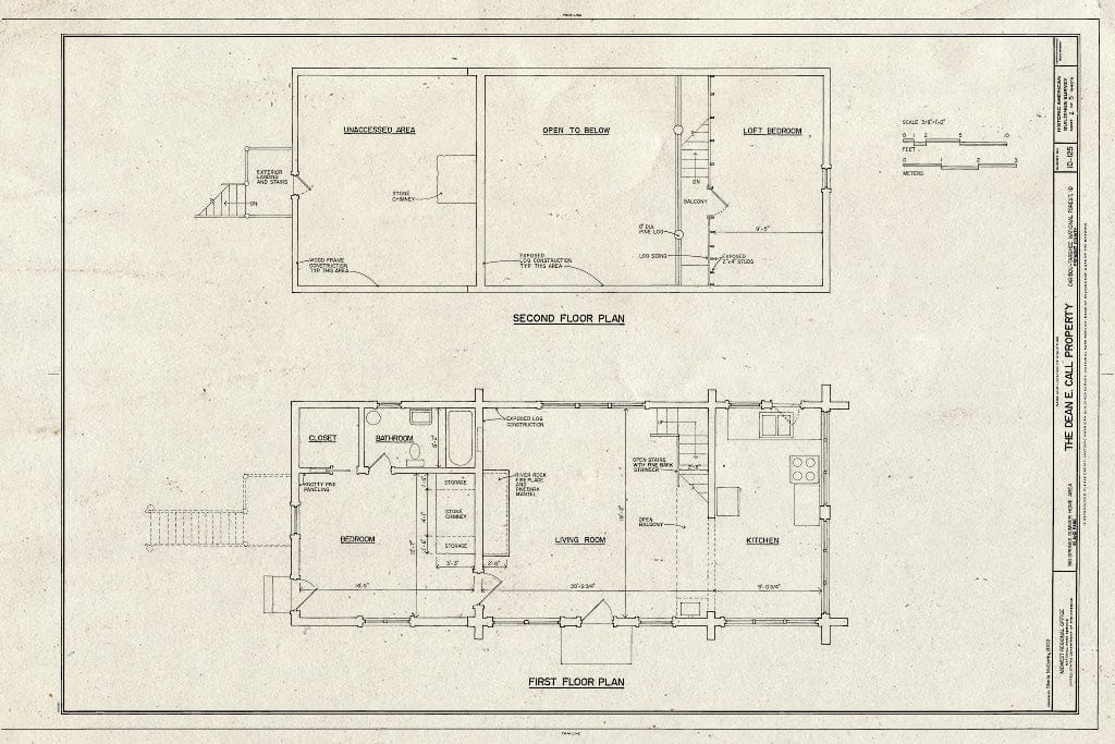 Blueprint Floor Plans - Dean E. Call Property, Big Springs Summer Home Area, Lot 5, Block D, Island Park, Fremont County, ID