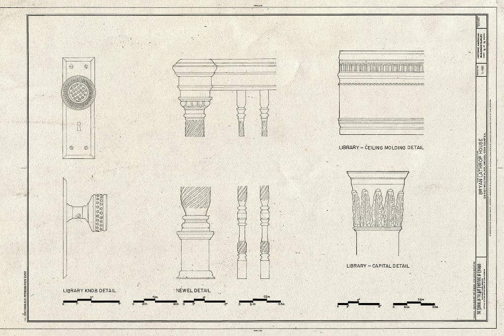 Blueprint Details - Bryan Lathrop House, 120 East Bellevue Place, Chicago, Cook County, IL