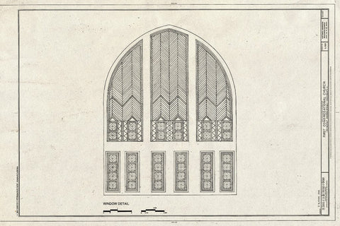 Blueprint Window Detail - First Congregational Church, 1106 Chestnut Street, Western Springs, Cook County, IL