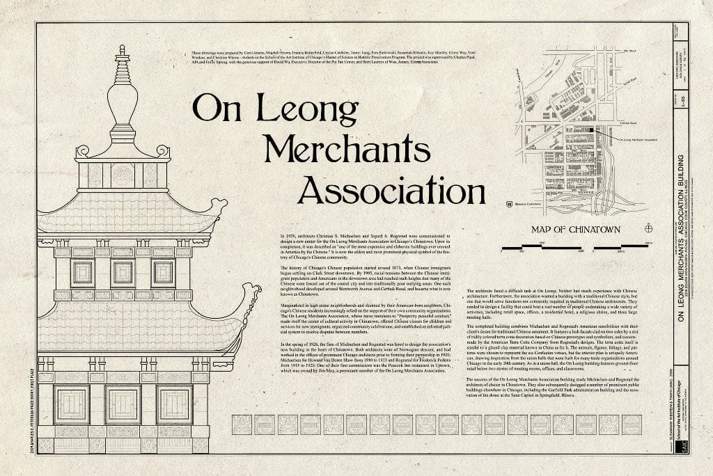 Blueprint Cover Sheet & Site Map - On Leong Merchants Association, 2216 South Wentworth Avenue, Chicago, Cook County, IL