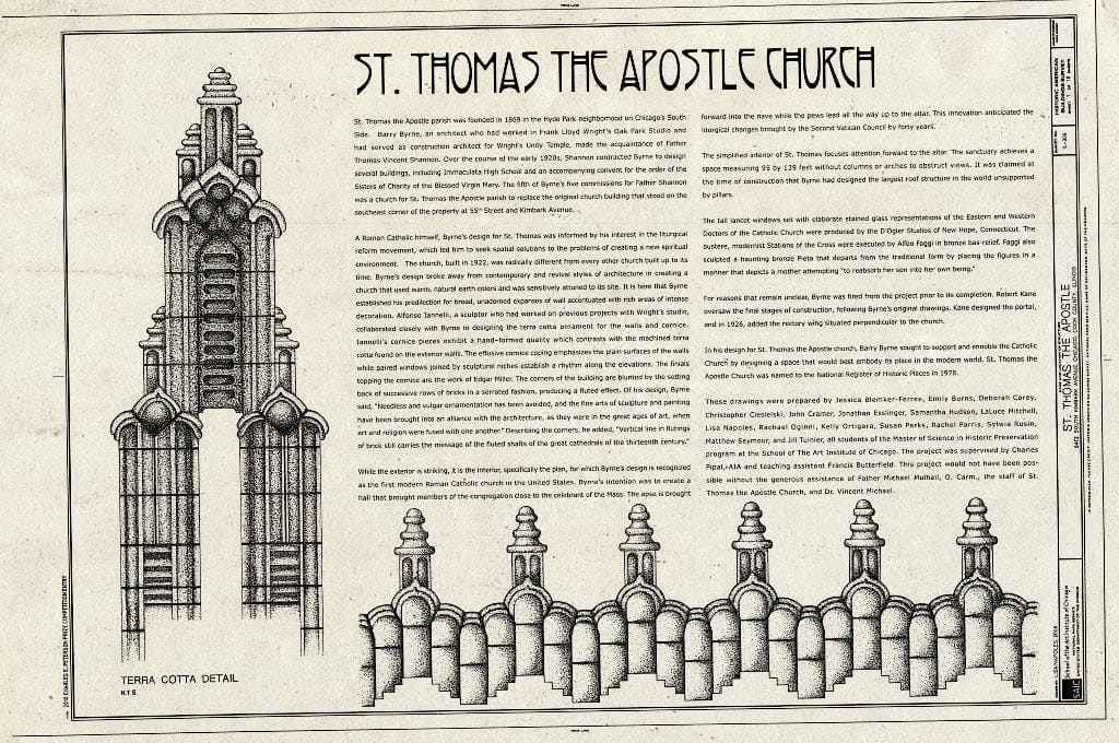 Blueprint Cover Sheet - St. Thomas The Apostle Church, 5472 South Kimbark Avenue, Chicago, Cook County, IL