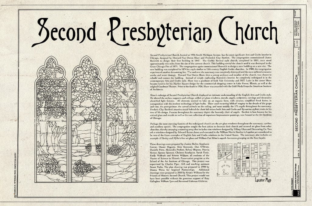 Blueprint Cover Sheet - Second Presbyterian Church, 1936 South Michigan Avenue, Chicago, Cook County, IL