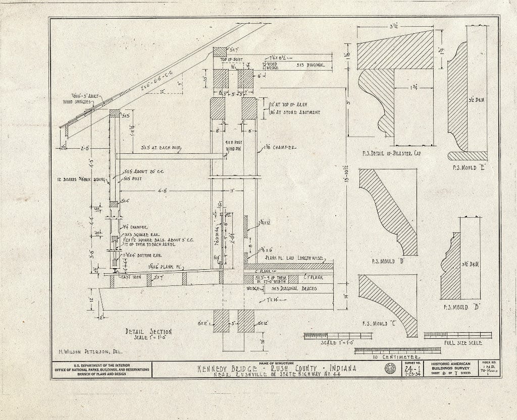 Blueprint Details, Detail Section - Kennedy Bridge, Spanning Flat Rock River at State Route 44, Rushville, Rush County, in