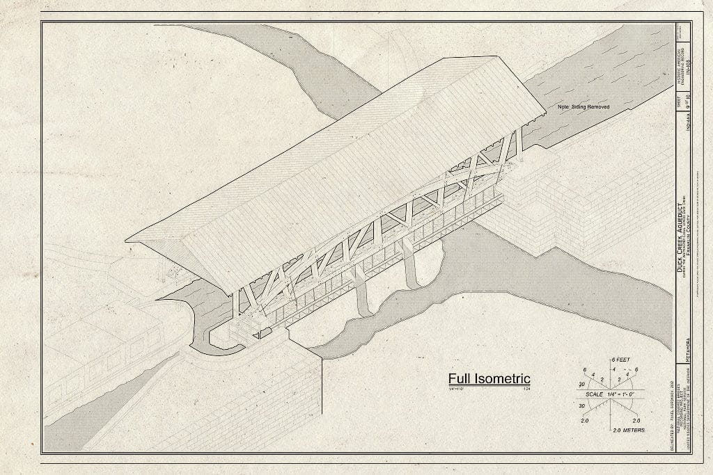 Blueprint Full Isometric - Duck Creek Aqueduct, Spanning Duck Creek at Whitewater Canal, Metamora, Franklin County, in