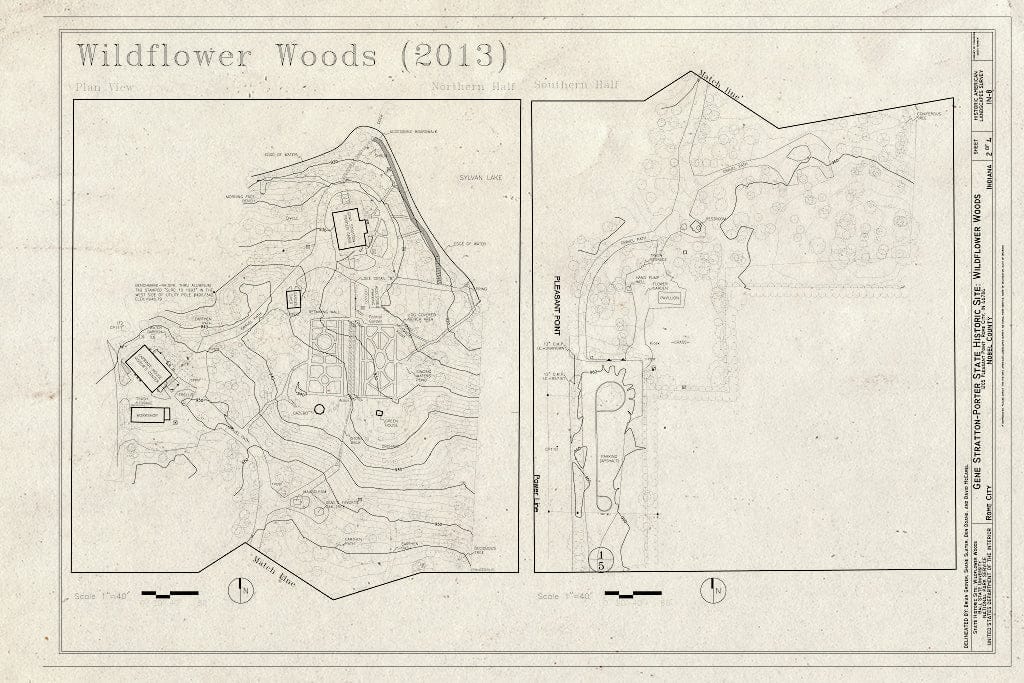 Blueprint Existing Landscape Plan - Wildflower Woods, 1205 Pleasant Point, Rome City, Noble County, in