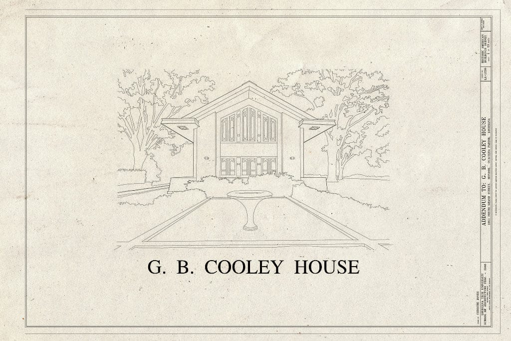 Blueprint Cover Sheet - G. B. Cooley House, 1011 South Grand Street, Monroe, Ouachita Parish, LA