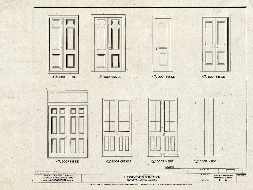 Blueprint Doors - Pleasant View Plantation, Oscar, Pointe Coupee Parish, LA