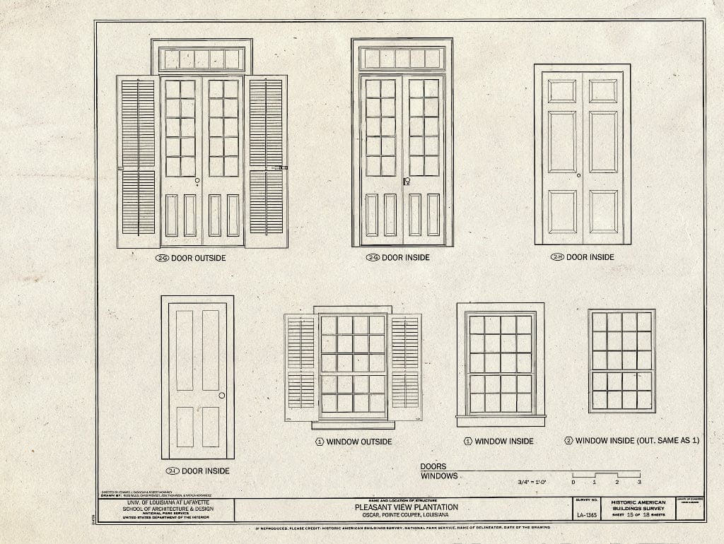 Blueprint Doors & Windows - Pleasant View Plantation, Oscar, Pointe Coupee Parish, LA