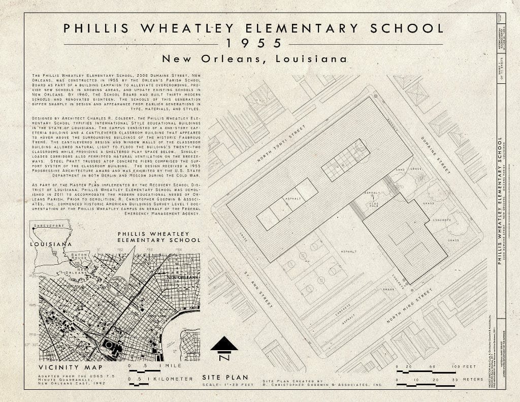 Blueprint Cover Sheet - Phillis Wheatley Elementary School, 2300 Dumaine Street, New Orleans, Orleans Parish, LA