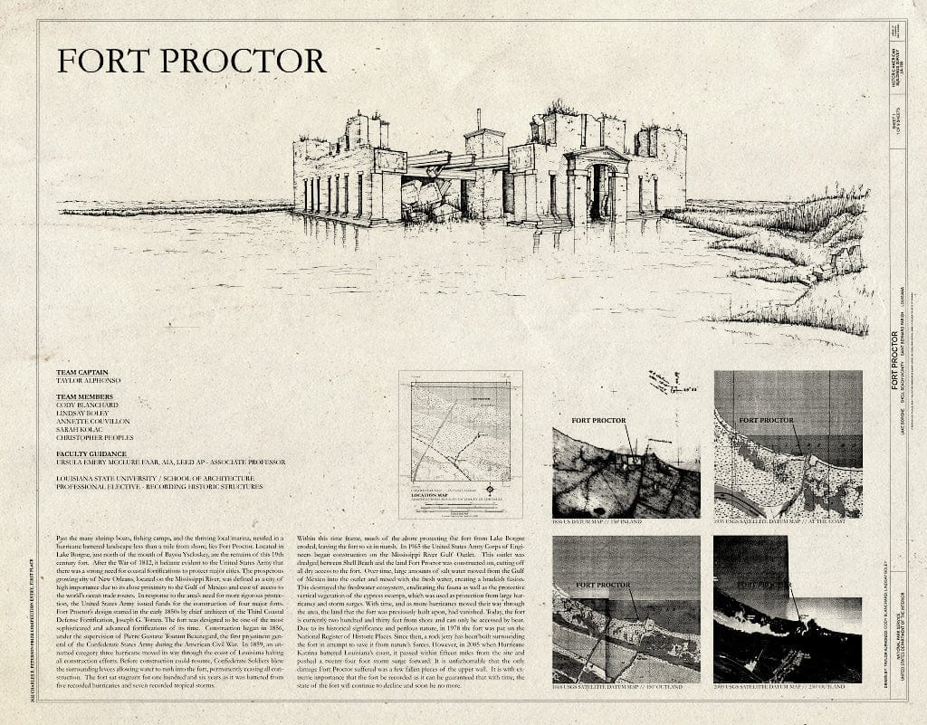 Blueprint Cover Sheet - Fort Proctor, Lake Borgne, Shell Beach, St. Bernard Parish, LA