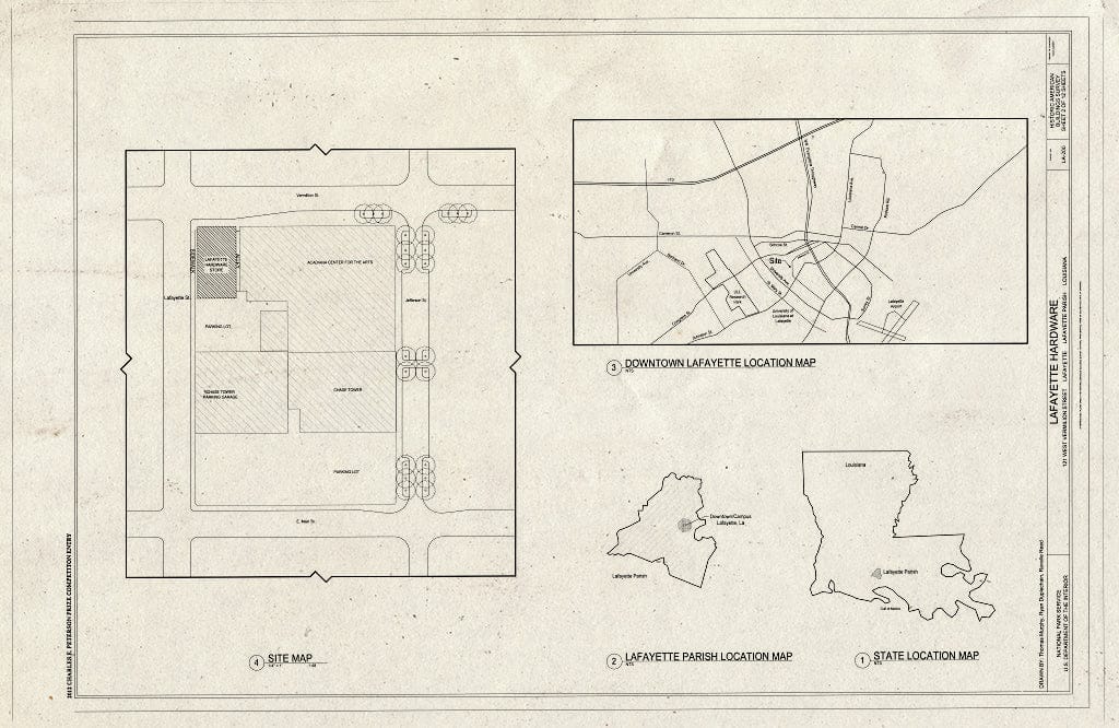 Blueprint Site Maps - Lafayette Hardware, 121 West Vermilion Street, Lafayette, Lafayette Parish, LA