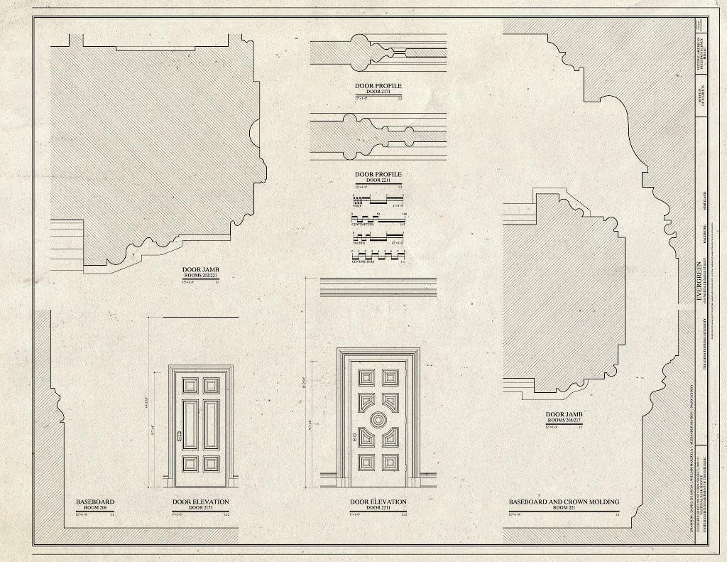 Blueprint Door Details - Evergreen, 4545 North Charles Street, Baltimore, Independent City, MD