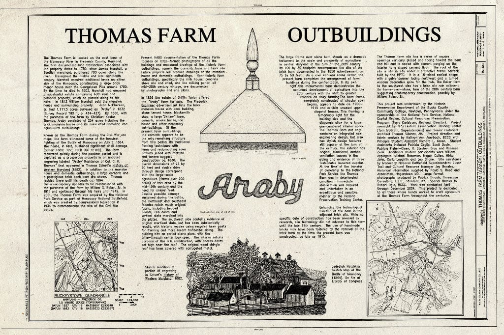 Blueprint Cover Sheet - Thomas Farm, 4632 Araby Church Road, Frederick, Frederick County, MD