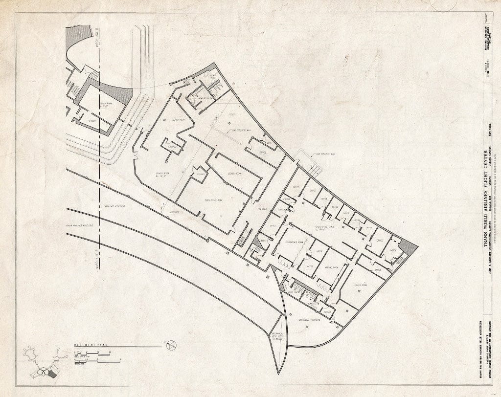 Blueprint Basement Floor Plan - South Wing - Trans World Airlines Flight Center, John F. Kennedy International Airport, Jamaica Bay, Queens (Subdivision), Queens County, NY