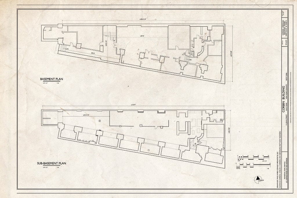 Blueprint Basement and Sub-Basement Plans - Corbin Building, 11 John Street, New York County, NY