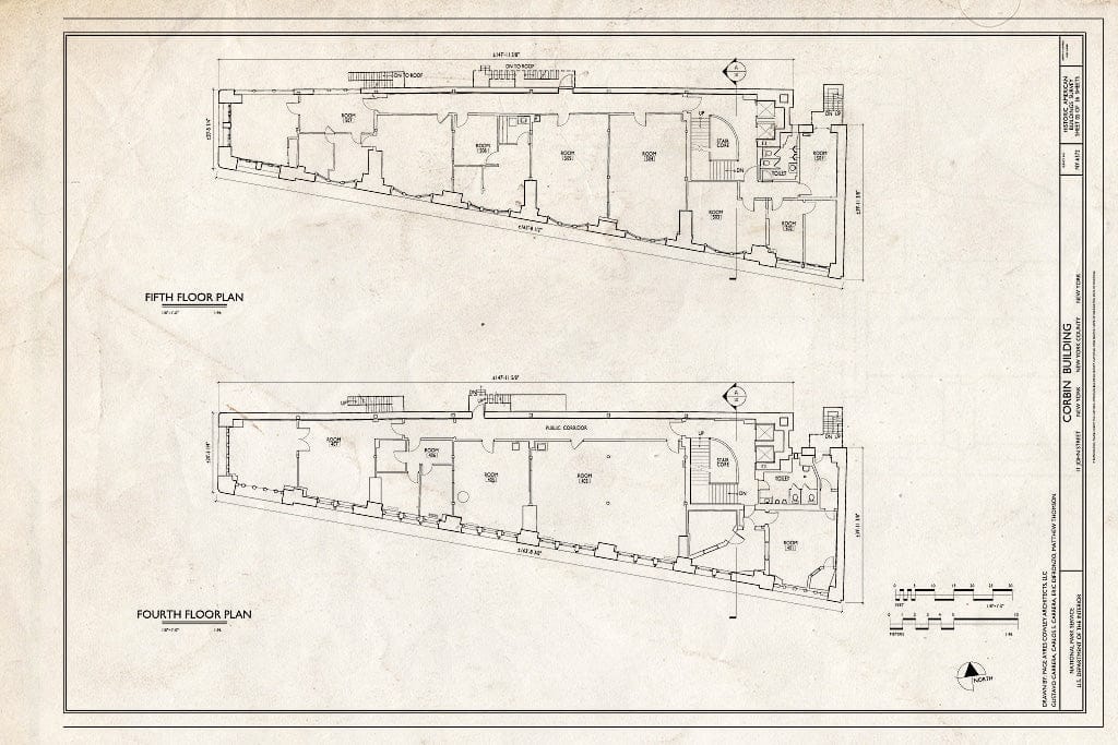 Blueprint Fourth and Fifth Floor Plans - Corbin Building, 11 John Street, New York County, NY