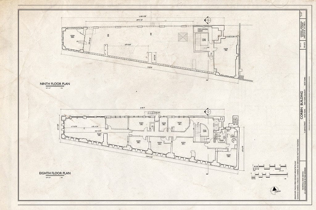 Blueprint Eight and Ninth Floor Plans - Corbin Building, 11 John Street, New York County, NY