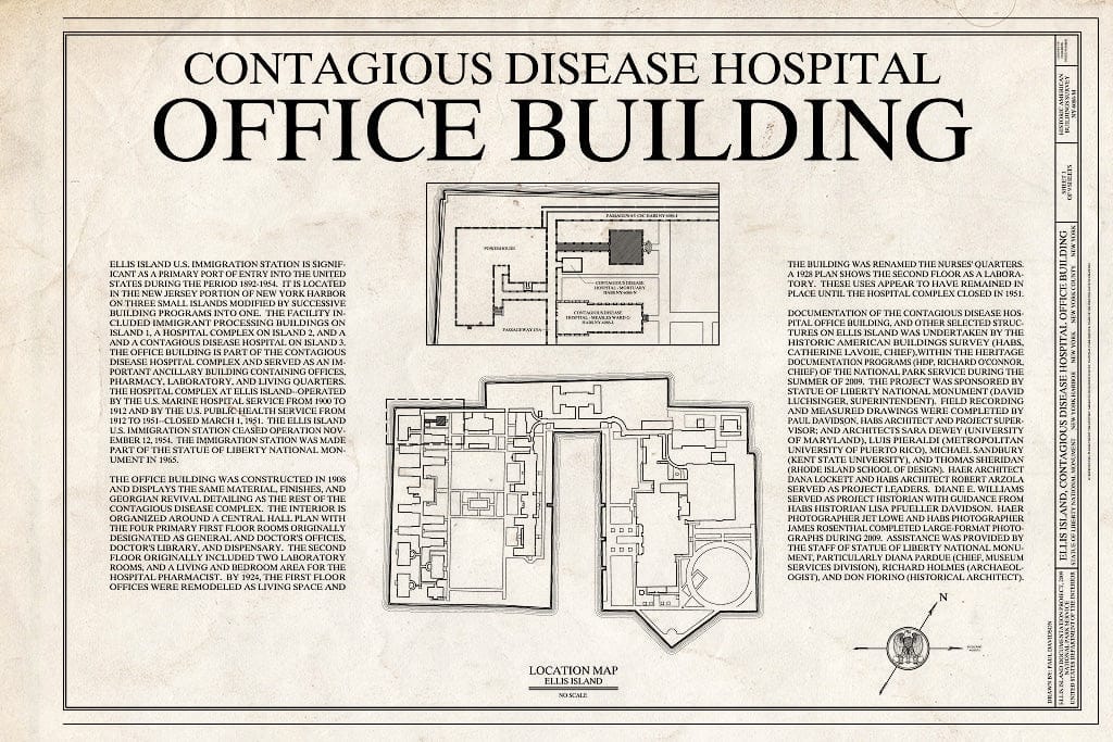 Blueprint Cover Sheet - Ellis Island, Contagious Disease Hospital Office Building, New York Harbor, New York County, NY