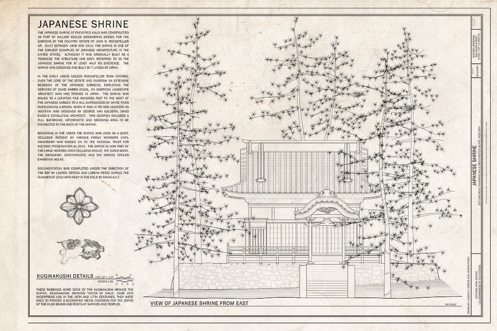 Blueprint Cover Sheet - Kykuit, Japanese Shrine, 200 Lake Road, Pocantico Hills, Westchester County, NY