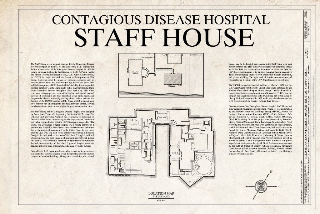 Blueprint Cover Sheet - Ellis Island, Contagious Disease Hospital Staff House, New York Harbor, New York County, NY