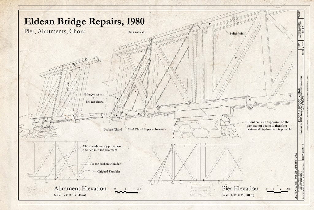 Blueprint Eldean Bridge Repairs, 1980 - Eldean Bridge, Spanning Great Miami River at bypassed Section of Eldean Road, Troy, Miami County, OH