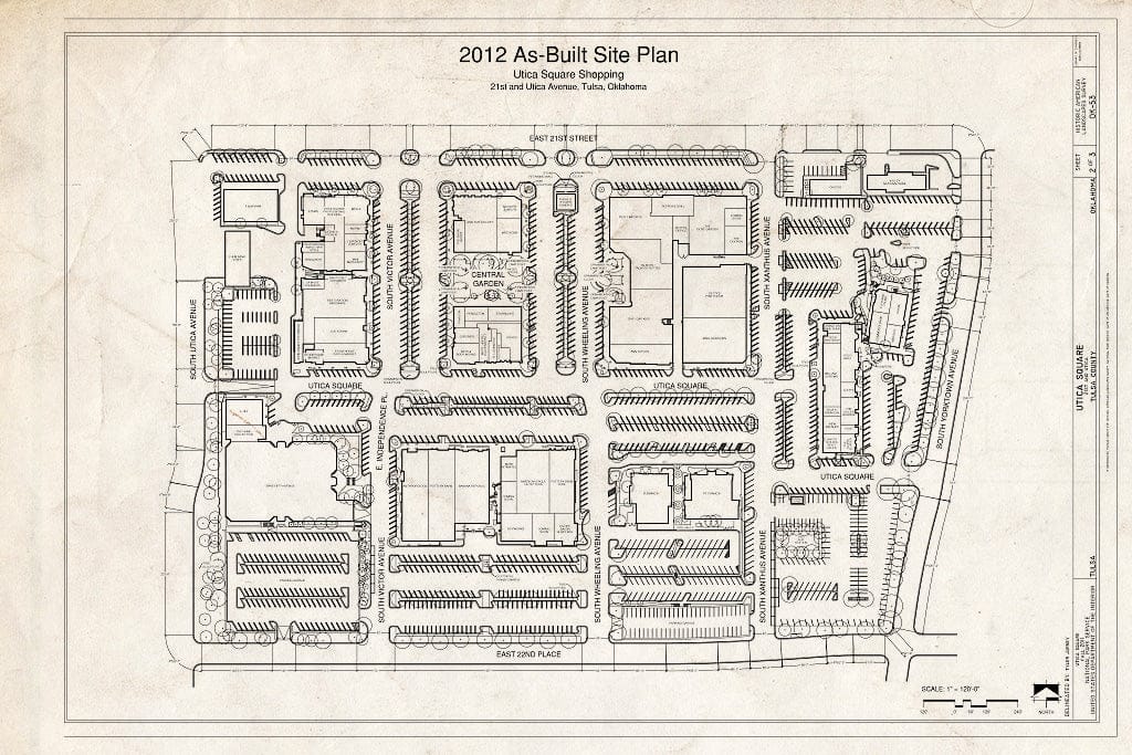 Blueprint 2012 As-Built Site Plan - Utica Square, 21st and Utica Avenue, Tulsa, Tulsa County, OK